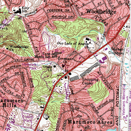 Topographic Map of Covenant Church, VA