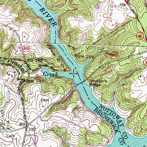 Topographic Map of Crooked Creek, VA