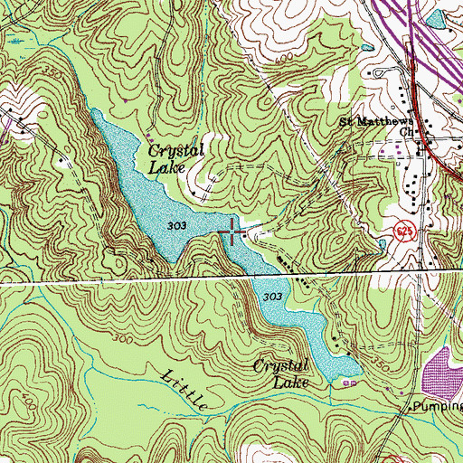 Topographic Map of Crystal Lake, VA