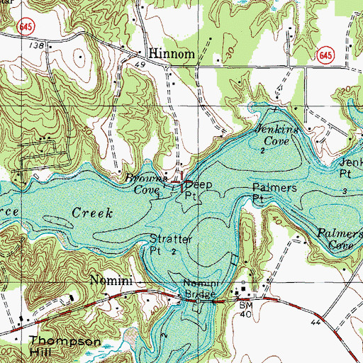 Topographic Map of Deep Point, VA