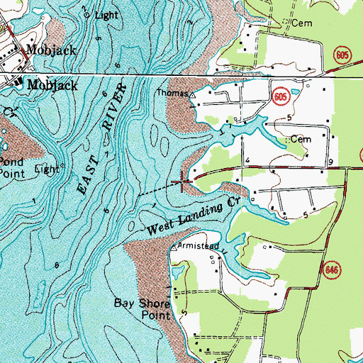 Topographic Map of Diggs Wharf, VA