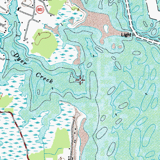 Topographic Map of Dyer Creek, VA
