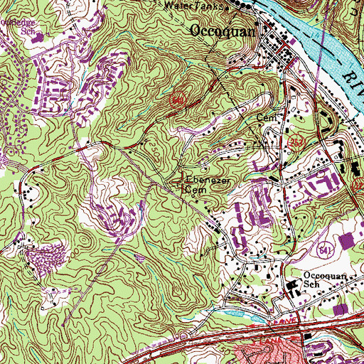 Topographic Map of Ebenezer Baptist Church Cemetery, VA