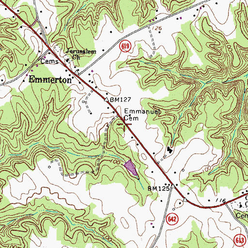 Topographic Map of Emmanuel Cemetery, VA