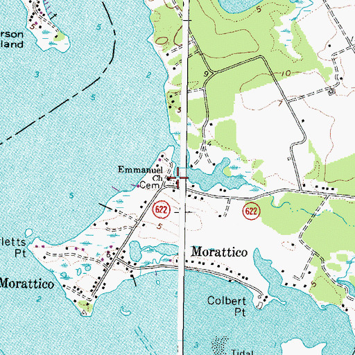 Topographic Map of Emmanuel Church, VA