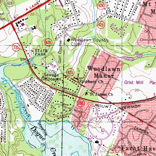 Topographic Map of Epiphany Church, VA