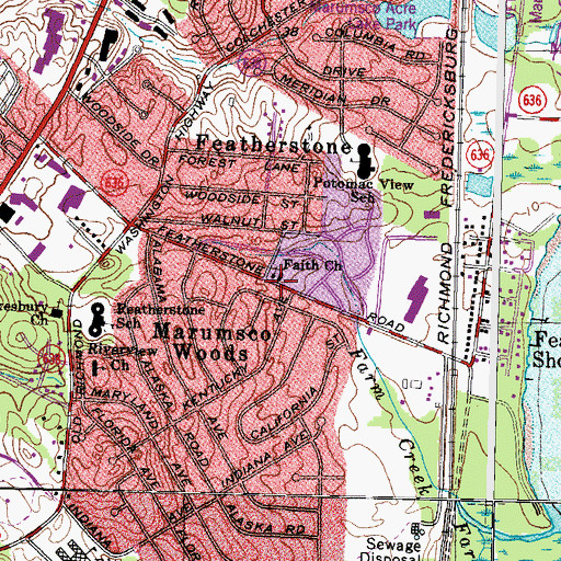 Topographic Map of Faith Church, VA