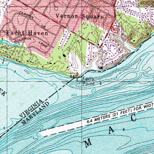 Topographic Map of Ferry Point, VA