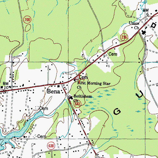 Topographic Map of First Morning Star Church, VA