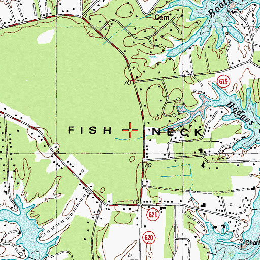 Topographic Map of Fish Neck, VA