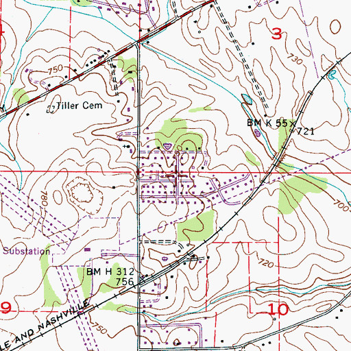 Topographic Map of Ashland, AL