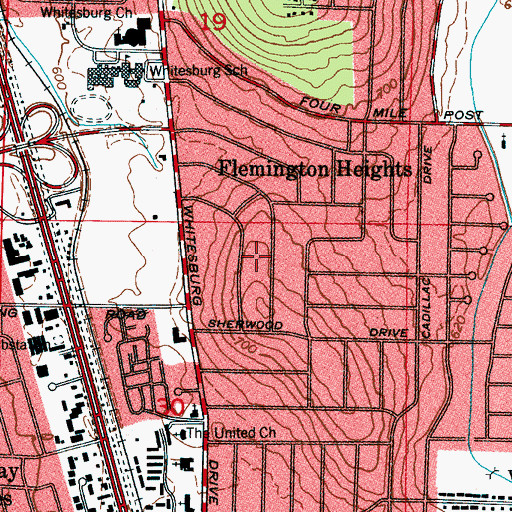 Topographic Map of Bel Air Estates, AL