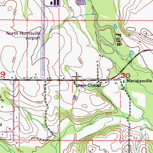 Topographic Map of Bentley Cemetery, AL