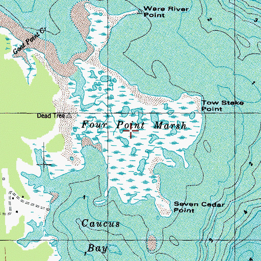Topographic Map of Four Point Marsh, VA