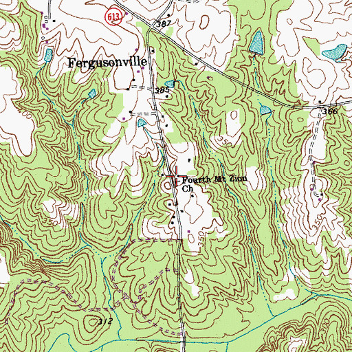 Topographic Map of Fourth Mount Zion Church, VA