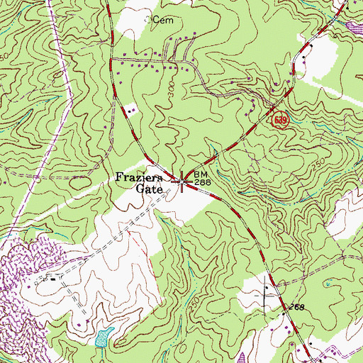 Topographic Map of Fraziers Gate, VA