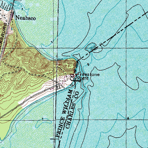 Topographic Map of Freestone Point, VA