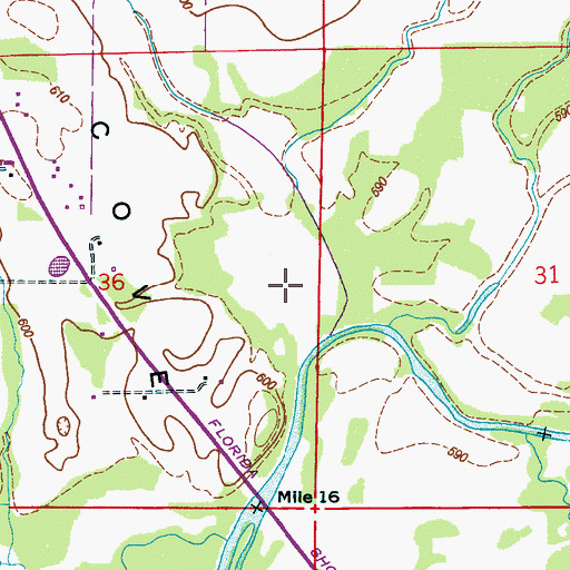Topographic Map of Big Cove Cemetery, AL