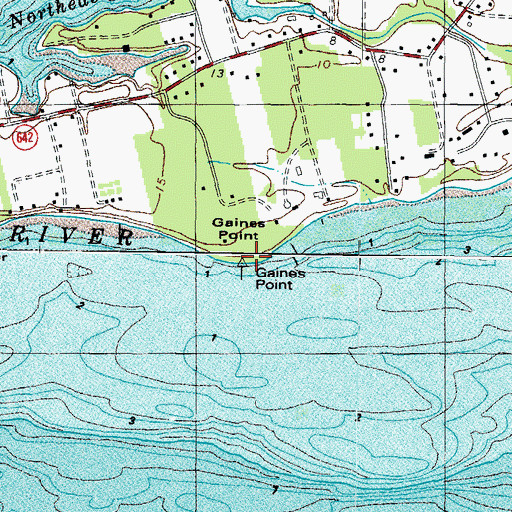 Topographic Map of Gaines Point, VA