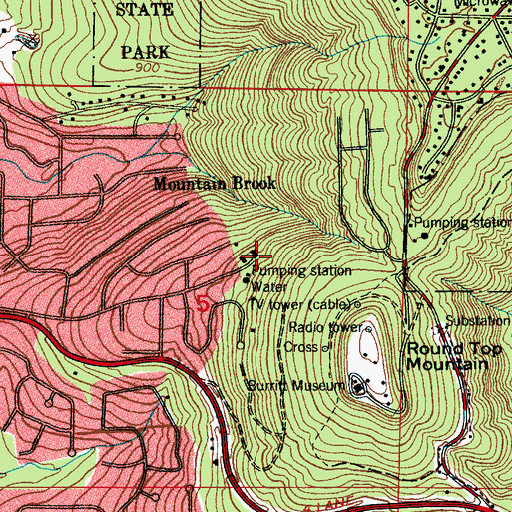 Topographic Map of Big Cove Pumping Station, AL