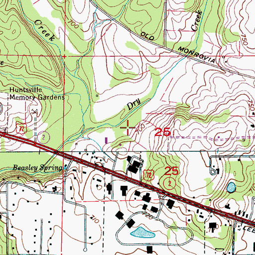 Topographic Map of Binford Cemetery, AL