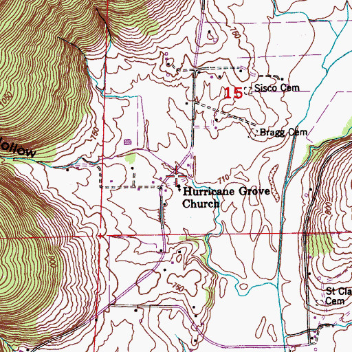 Topographic Map of Blackwell (historical), AL