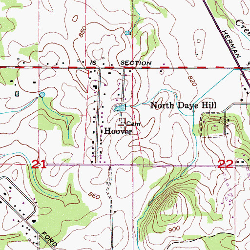 Topographic Map of Bouldin-Hammond Cemetery, AL