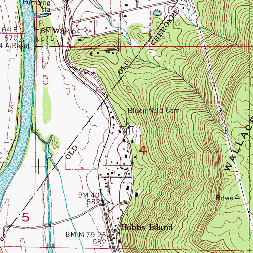 Topographic Map of Broomfield Church (historical), AL