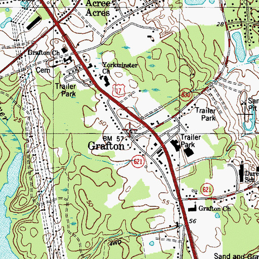 Topographic Map of Grafton, VA