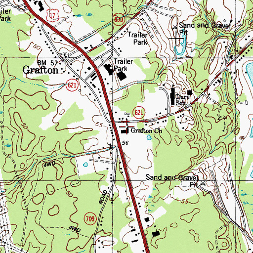 Topographic Map of Grafton Church, VA