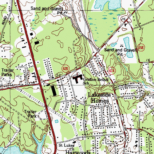 Topographic Map of Grafton Bethel Elementary School, VA