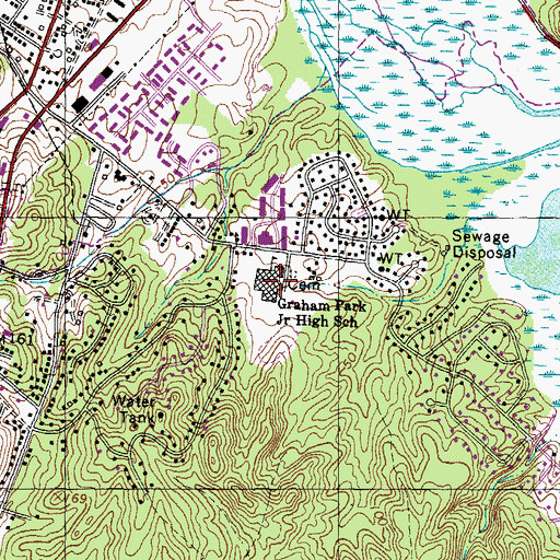 Topographic Map of Graham Park Middle School, VA