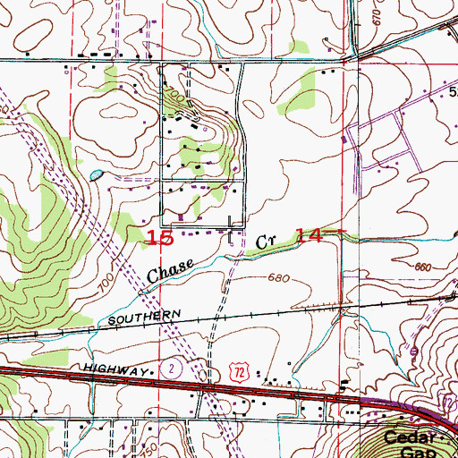 Topographic Map of Cedar Gap Church, AL