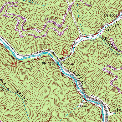 Topographic Map of Guess Fork, VA