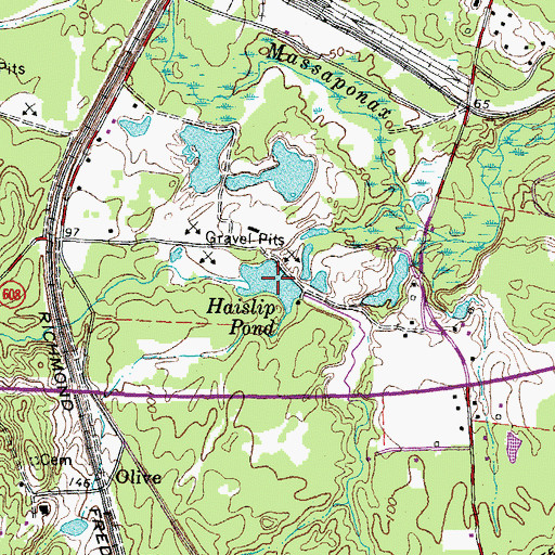 Topographic Map of Haislip Pond, VA