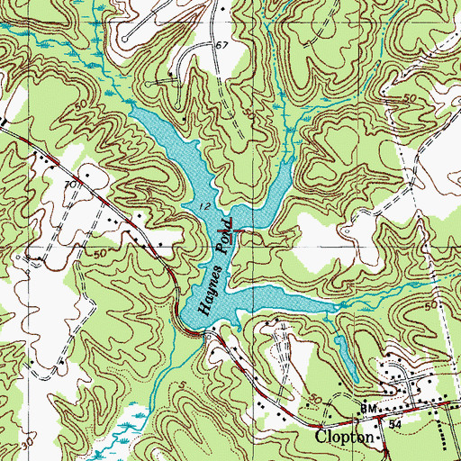 Topographic Map of Haynes Pond, VA