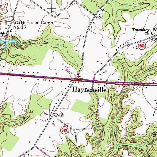 Topographic Map of Haynesville, VA