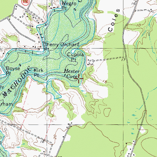 Topographic Map of Hester Cove, VA
