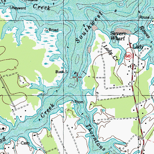 Topographic Map of Heywood Creek, VA