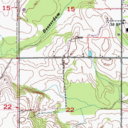 Topographic Map of Clark Cemetery, AL