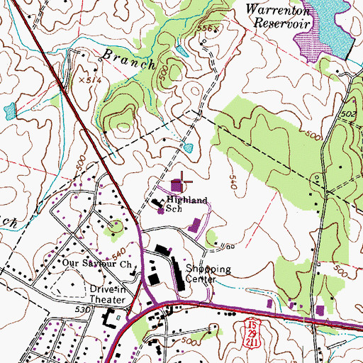 Topographic Map of C M Bradley Elementary School, VA