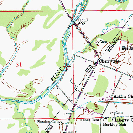 Topographic Map of Cobb Bridge (historical), AL