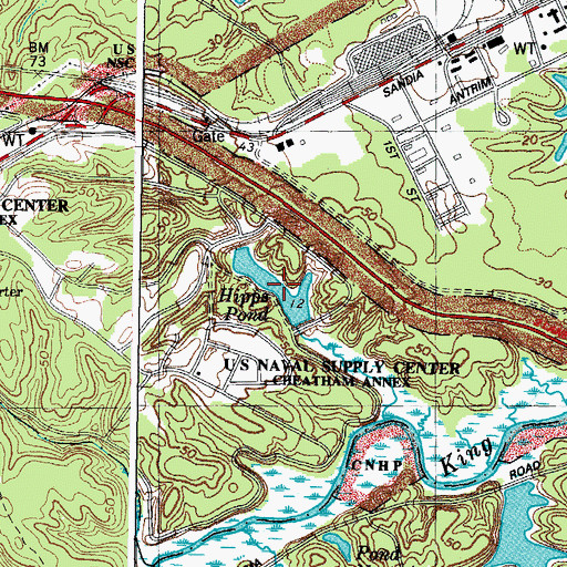 Topographic Map of Hipps Pond, VA