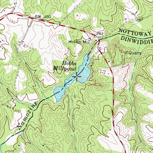 Topographic Map of Hobbs Millpond, VA