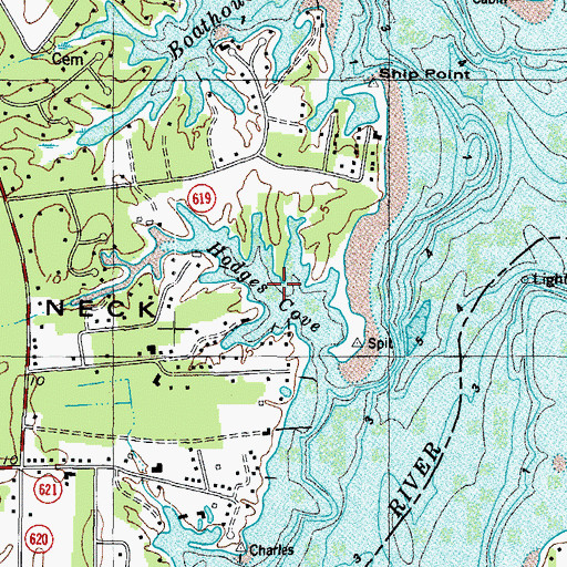 Topographic Map of Hodges Cove, VA