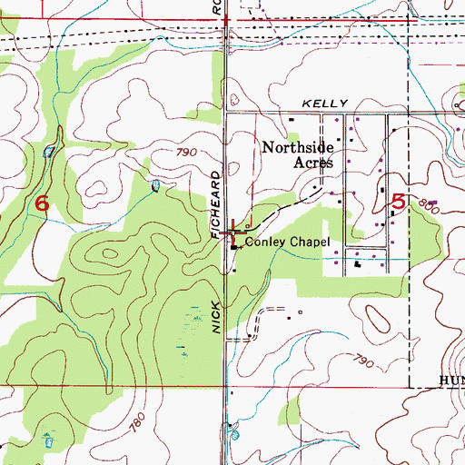 Topographic Map of Conley Chapel Cemetery, AL