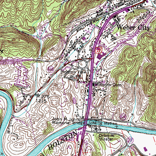 Topographic Map of Holston View Cemetery, VA