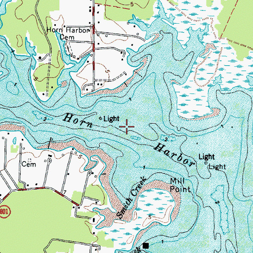Topographic Map of Horn Harbor, VA