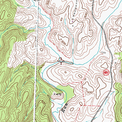 Topographic Map of Horner Run, VA