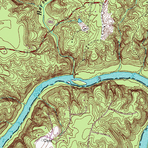 Topographic Map of Horsepen Run, VA